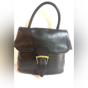 Vintage satchel Elegant Black Leather Handbag